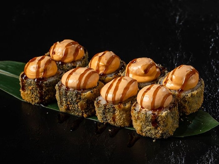 Жареный угорь-креветка